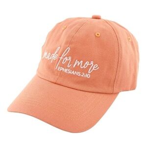 Embroidered "Made for More" Baseball Cap - Peach
